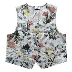 Vintage Lucia Floral Butterfly Cottagecore Vest - No Size (See Measurements)